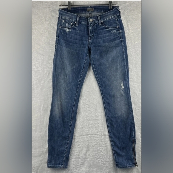 MOTHER Women's Distressed Blue Jeans - Picture 1 of 6
